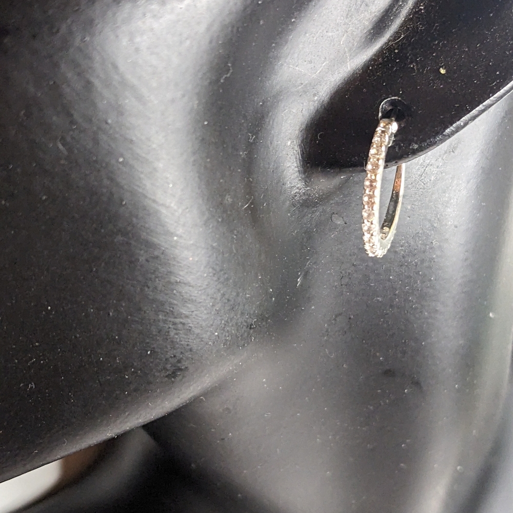 NWOT Swarovski Crystal Elements Silver Overlay‎ Hoops